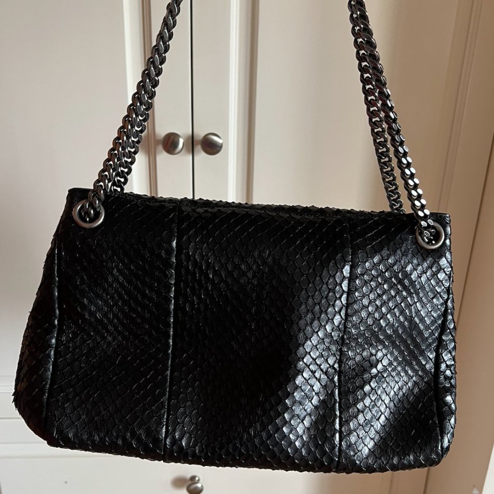 Rare Yves Saint Laurent Black Python Handbag - image 7
